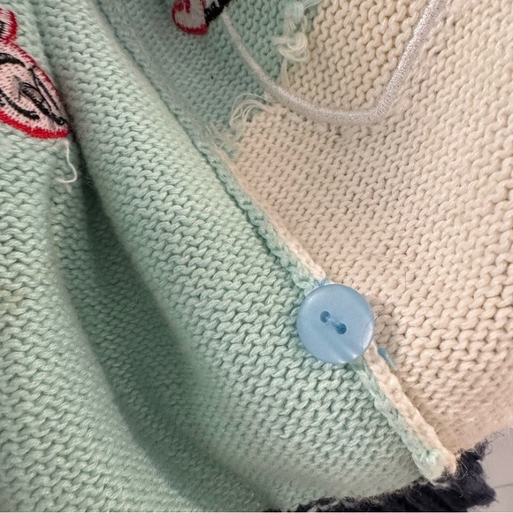 Quacker Factory Snowman Winter Cardigan‎ Sweater Appliqué Beads Colorful Large - Picture 9 of 11